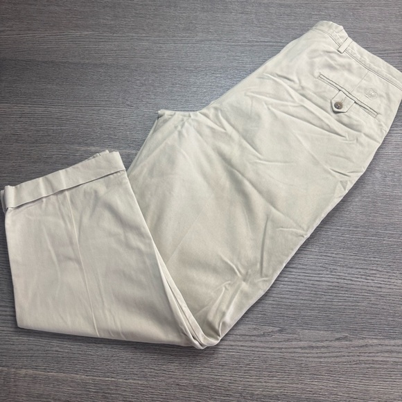 Tommy Hilfiger Men’s Classic Pants 36x29 (Fits 34x28) Beige Pleated Cuffed - Picture 6 of 7